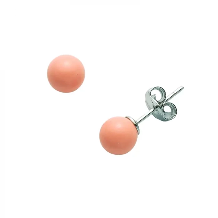 Pink coral paste earrings