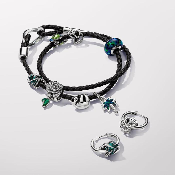 Bracciale in Pelle Marrone Doppio con Chiusura a Moschettone Regolabile