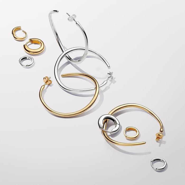 Orecchini Cerchi Aperti 42 mm Linea Sinuosa