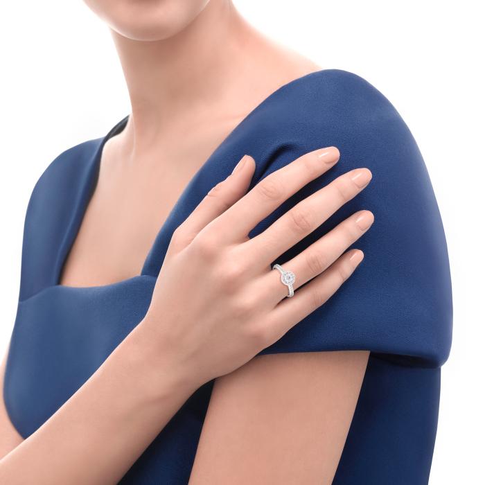 Bague solitaire Halo br 0,55