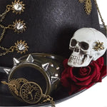 Chapeau Haut — de-Forme - Crâne, Rose et Lunettes - Vignette | Steampunk Store