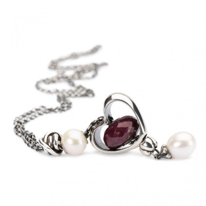 Collier en argent avec perle 100 cm