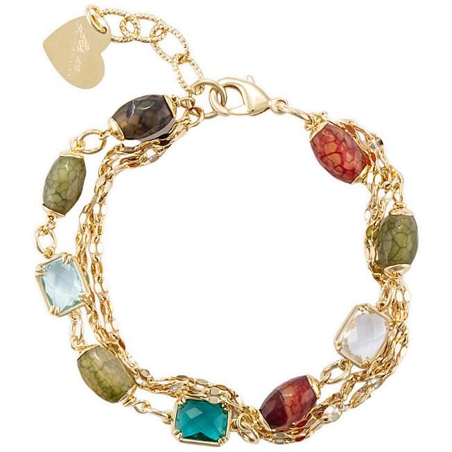 Multicolor glass agate bracelet