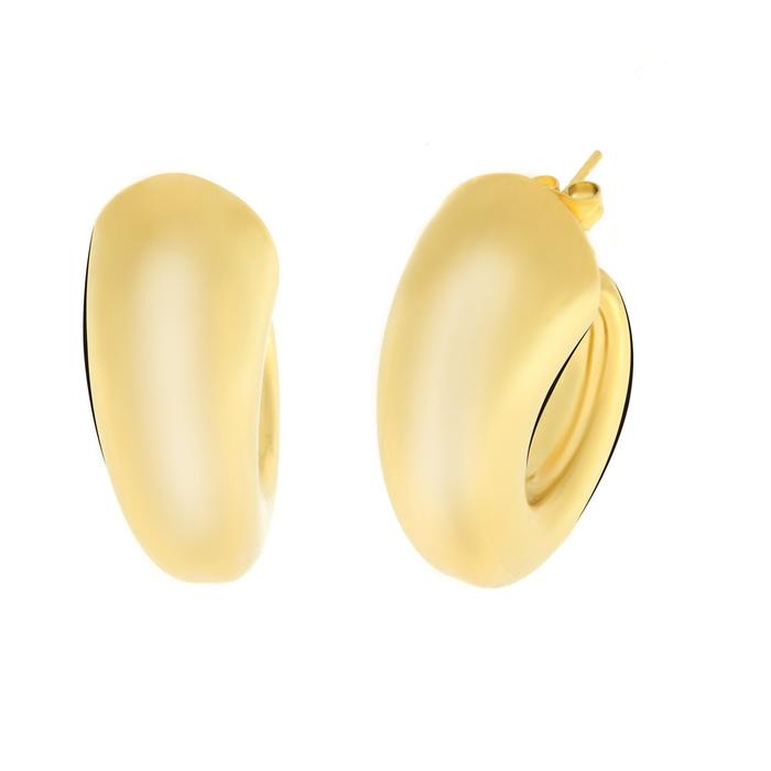 Steel semi-circle lobe earrings