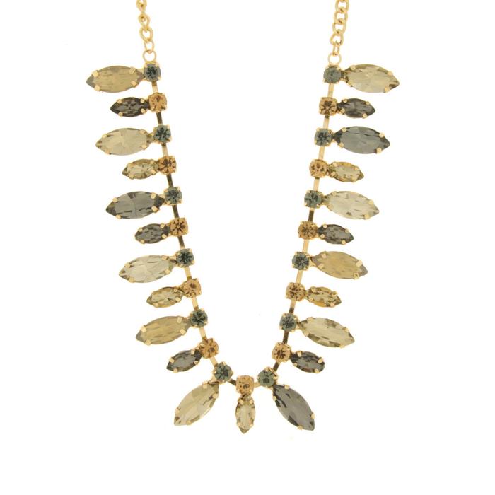 Collana in Metallo con cristalli nelle sfumature dei beige