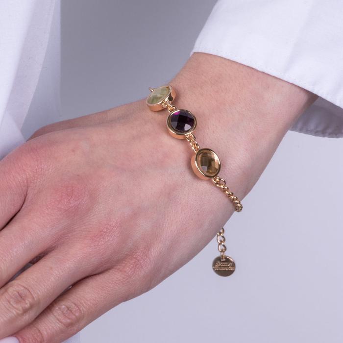 Bracciale in Metallo con cristalli colorati