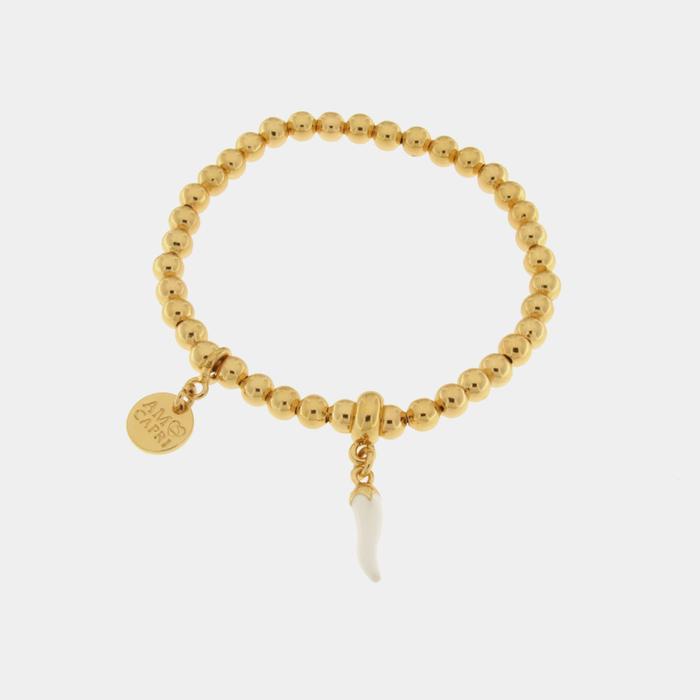 Metal Bracelet with White Horn