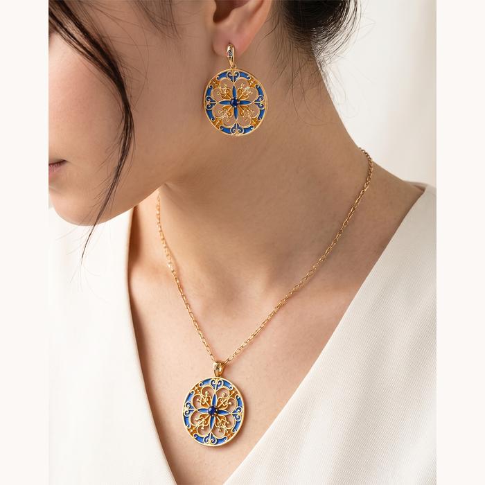 Orecchini Rosone Blu