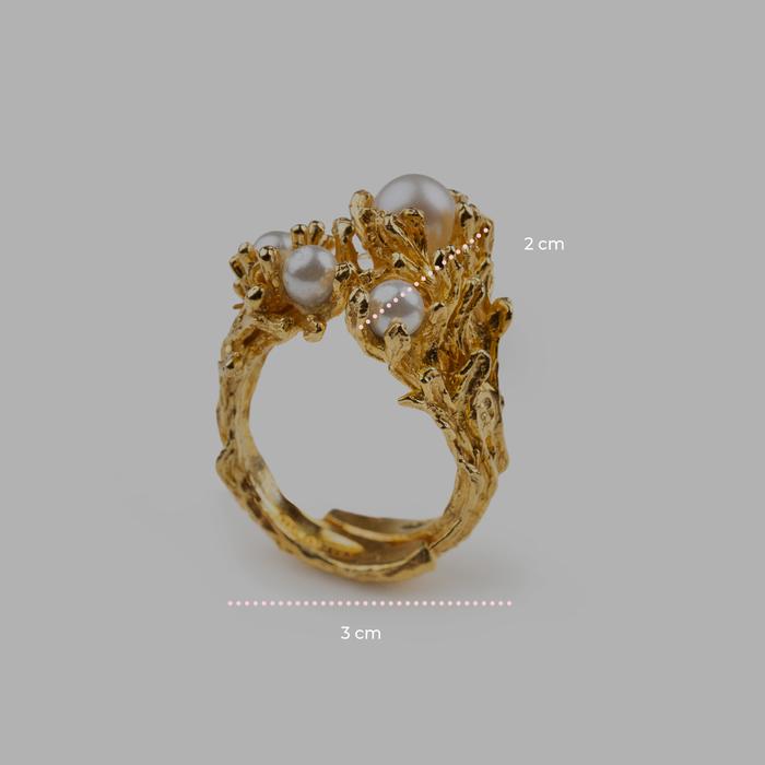 Anello Rami di Perle Gold