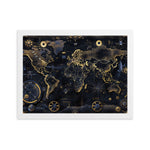 Steampunk Wereldkaart Schilderij - Wanddecoratie - Vignette | Steampunk Store