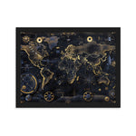 Steampunk Wereldkaart Schilderij - Wanddecoratie - Vignette | Steampunk Store