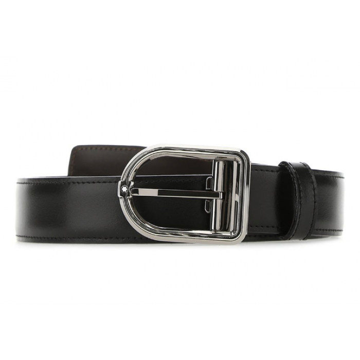 Ceinture réversible Montblanc avec boucle ardillon en palladium et ruthénium