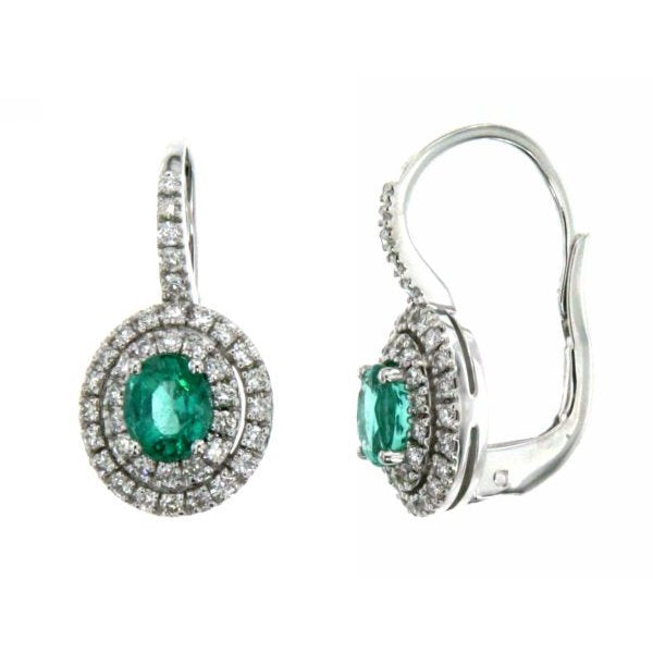 Boucles d'oreilles émeraude et laiton