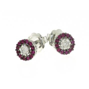 Boucles d'oreilles en rubis et laiton