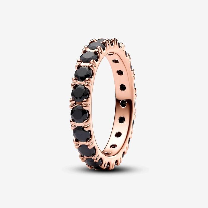Bague scintillante avec pierres noires