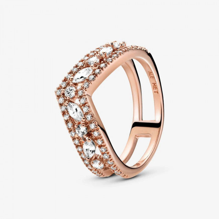 Double Marquise Cut Chevron Ring