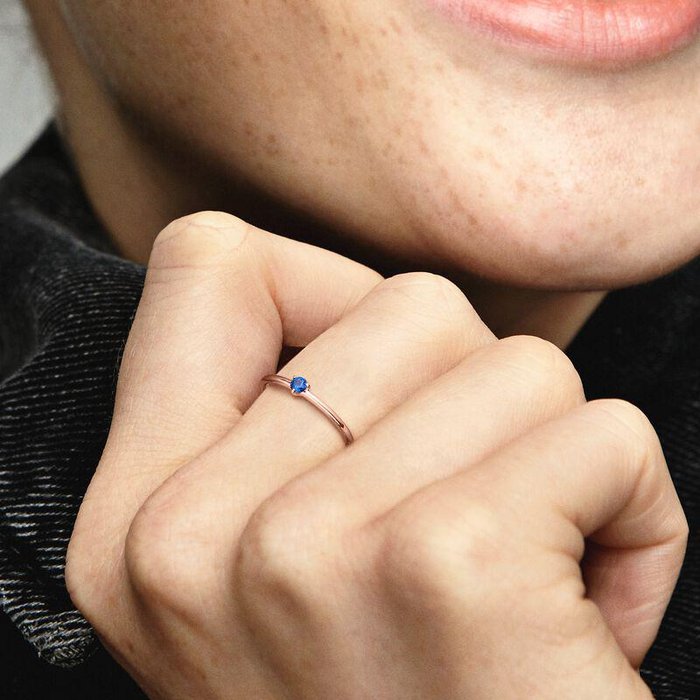 Bague Solitaire Bleue