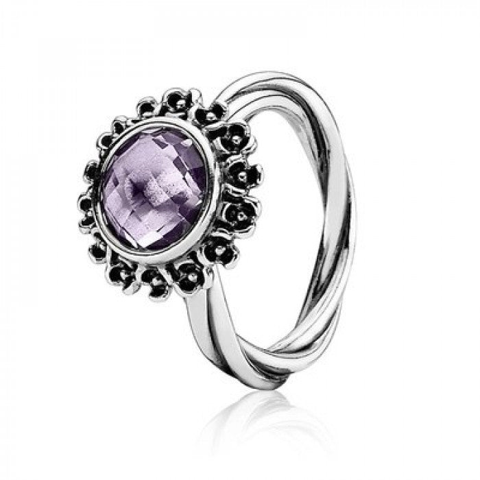 Clear amethyst center ring