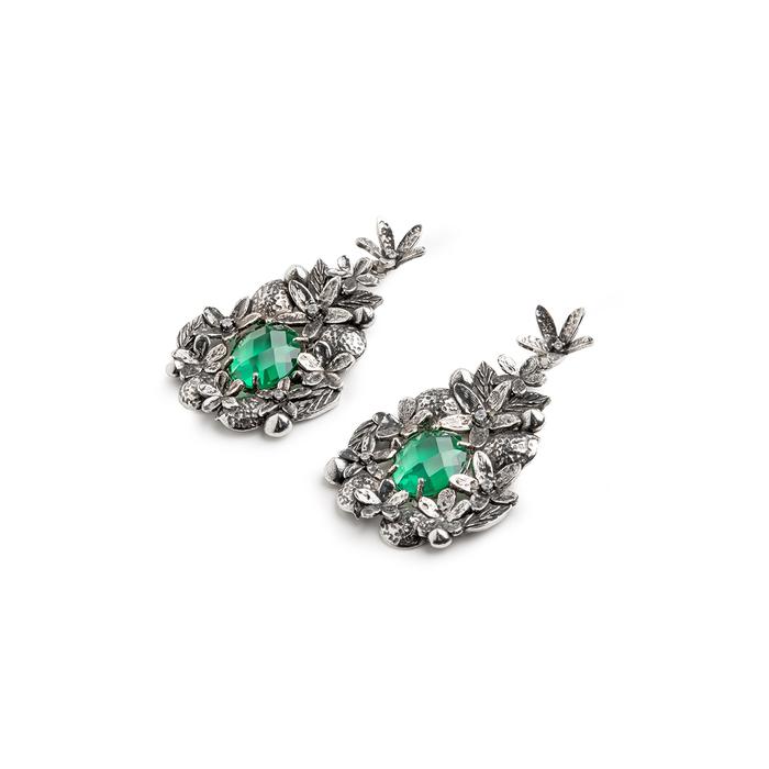 Boucles d'oreilles Terre Siamite Vert Nude
