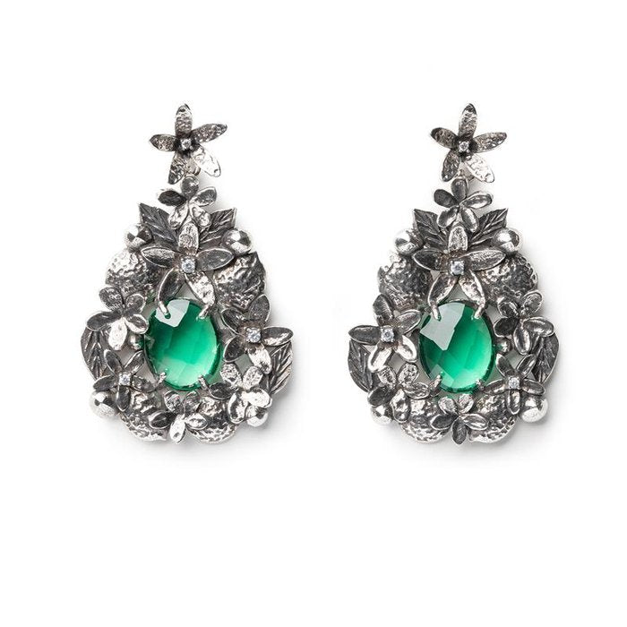 Boucles d'oreilles Terre Siamite Vert Nude