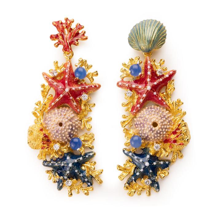 Boucles d'oreilles fond marin
