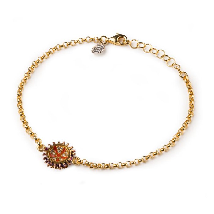 Bracelet Rolo Hérisson Plumes Lapilli