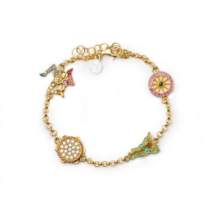 Bracelet Rolo 4 Symboles Sicile Lapilli