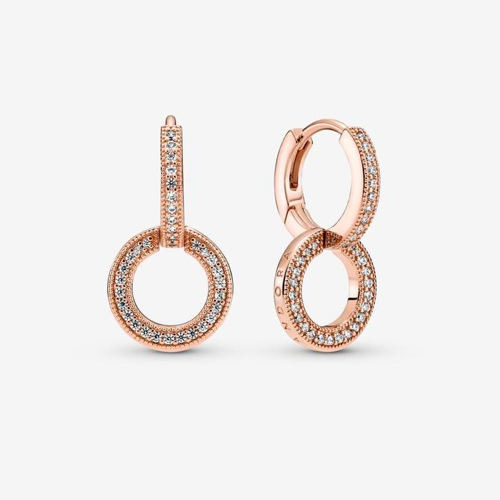 Boucles d'oreilles pendantes à double créole