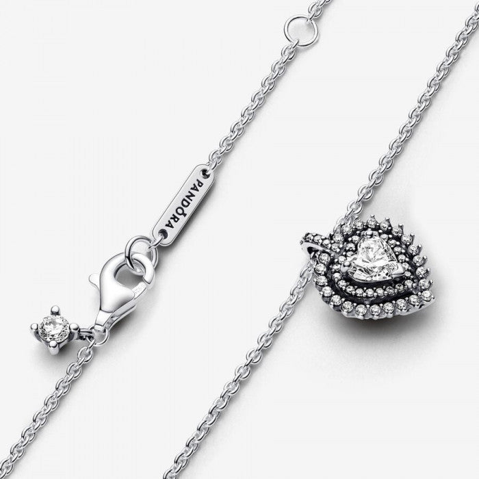 Collier lumineux en forme de cœur et de point pavé