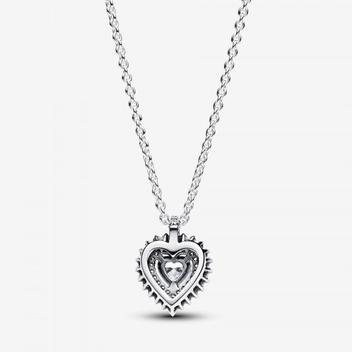 Collier lumineux en forme de cœur et de point pavé