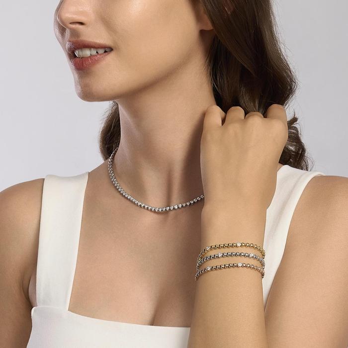 Bracelet en argent rose avec des coeurs MERVEILLEUSE PENSÉE