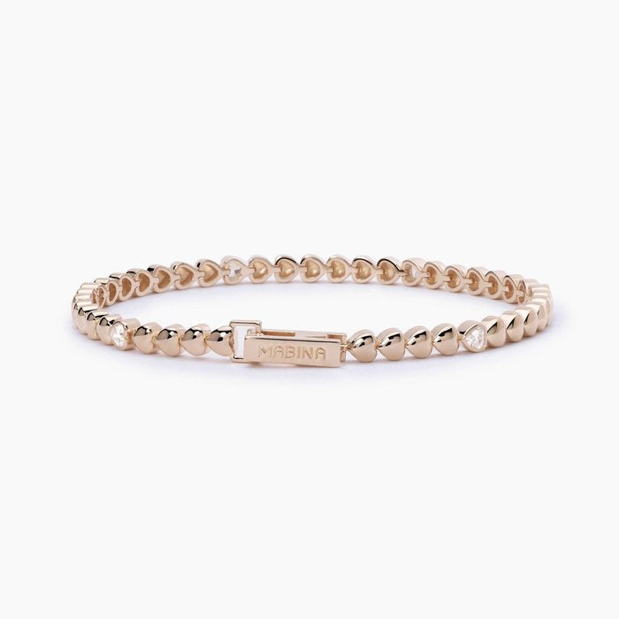 Bracelet en argent rose avec des coeurs MERVEILLEUSE PENSÉE