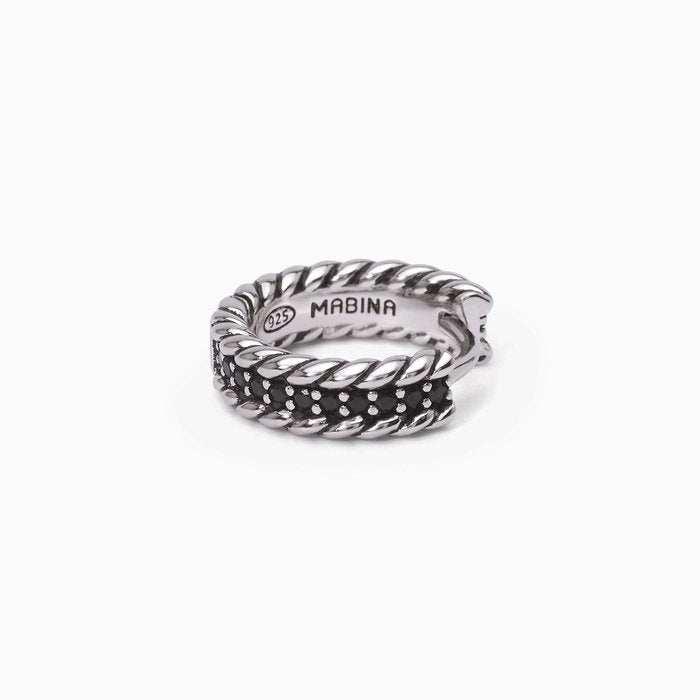 Boucle d'oreille avec pierres noires BANDITO