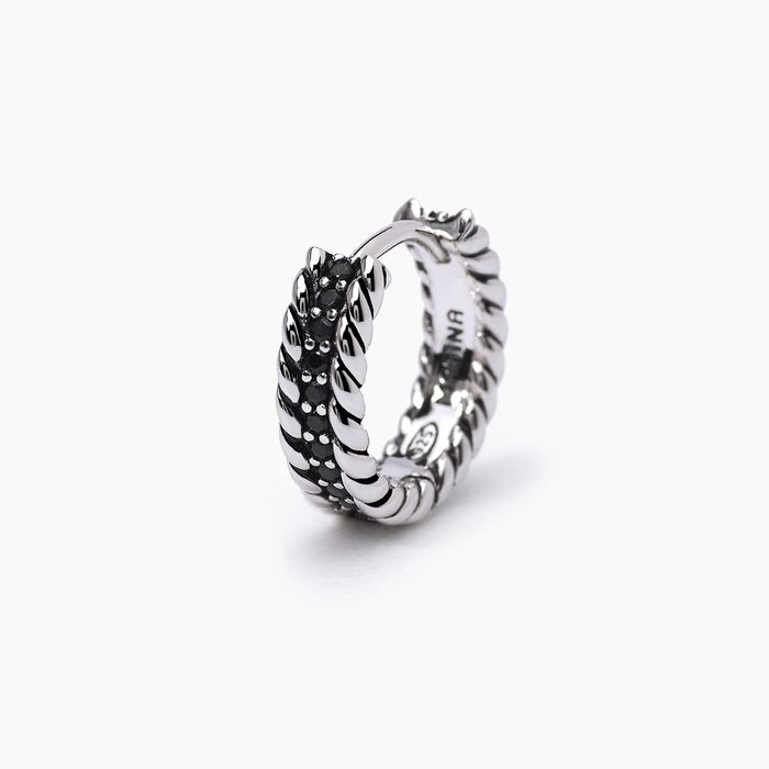 Boucle d'oreille avec pierres noires BANDITO