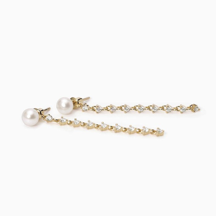 Boucles d'oreilles pendantes en perles de culture LONG NIGHT