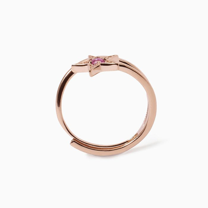 Anello stella rosato con tormalina sintetica STARLET