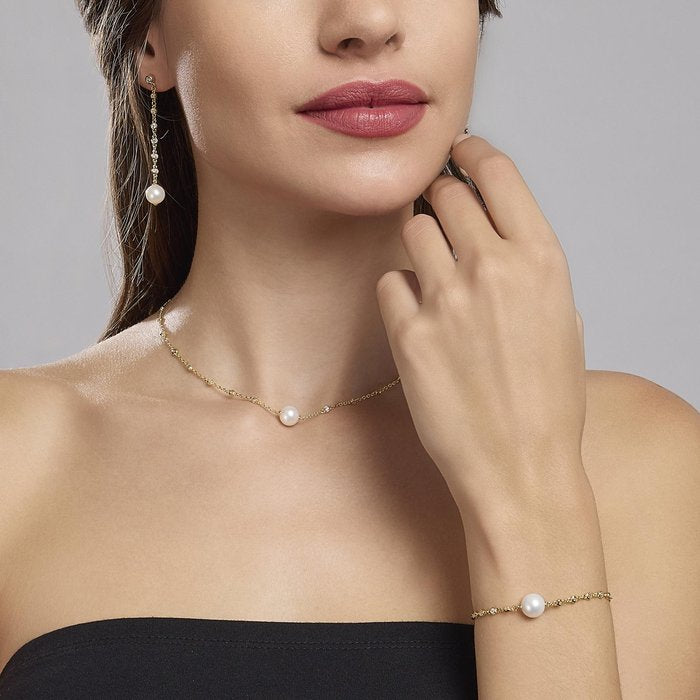 Collier ras du cou en perles dorées DUCHESSE