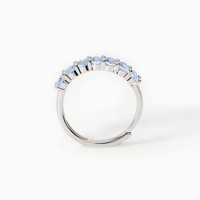 Bague d'éternité en argent et aigue-marine synthétique FESTIVAL