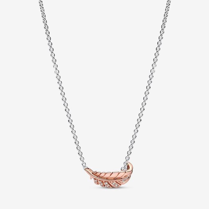 Feather Necklace with Stones