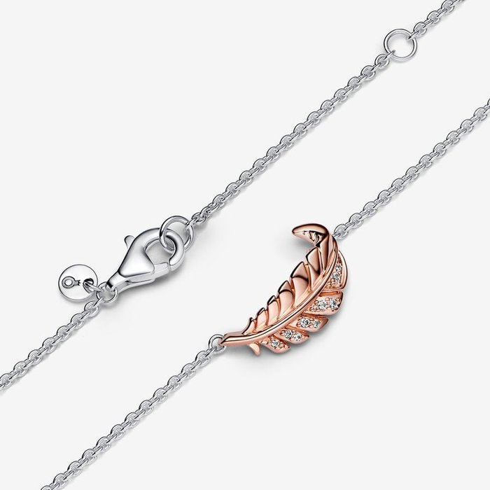 Feather Necklace with Stones