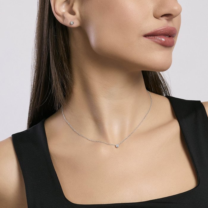 Girocollo in argento con punto luce SHINY