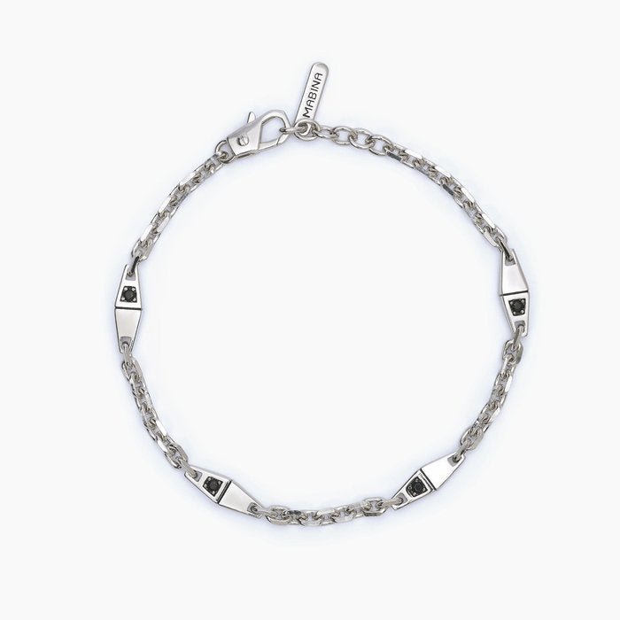 Bracelet avec chaîne rolo et inserts noirs MODERNISTA