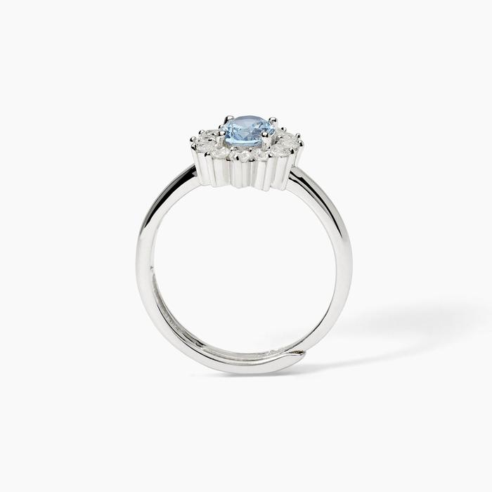 Bague en argent avec aigue-marine synthétique ovale COOL OU RÉTRO ?