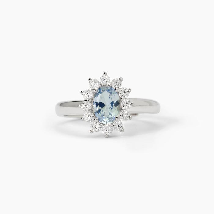 Bague en argent avec aigue-marine synthétique ovale COOL OU RÉTRO ?