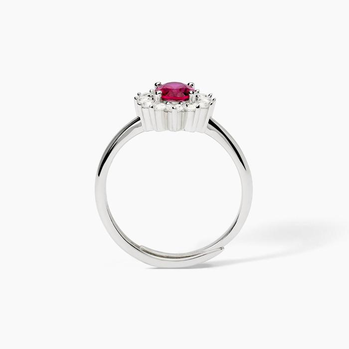 Anello in argento con rubino sintetico ovale COOL OR RÉTRO?