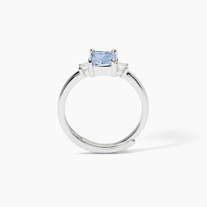 Bague en argent avec aigue-marine synthétique BATTITO