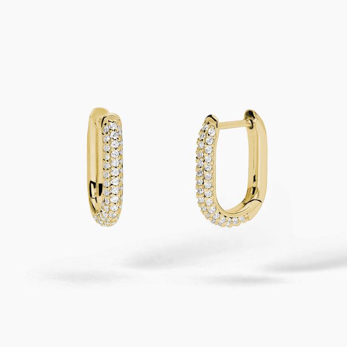 Boucles d'oreilles ovales en argent plaqué or COUTURE