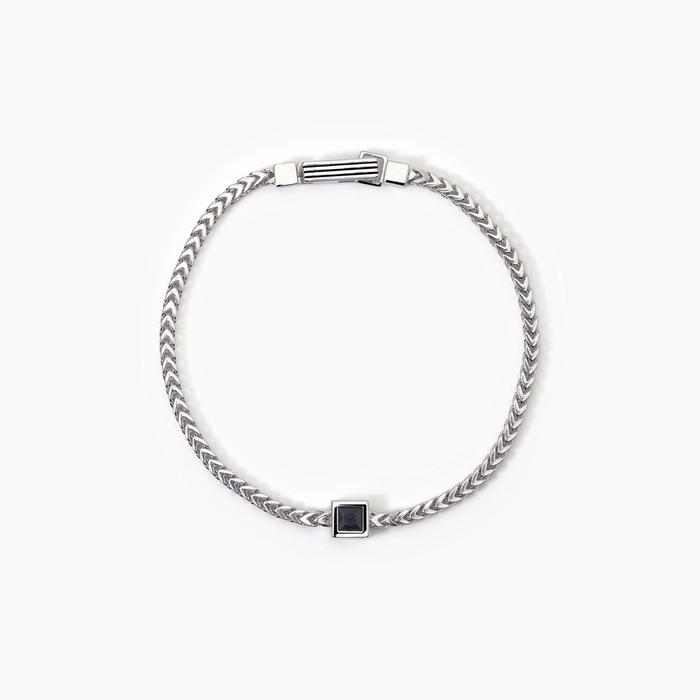 BLACK CODE Franco Chain Silver Bracelet