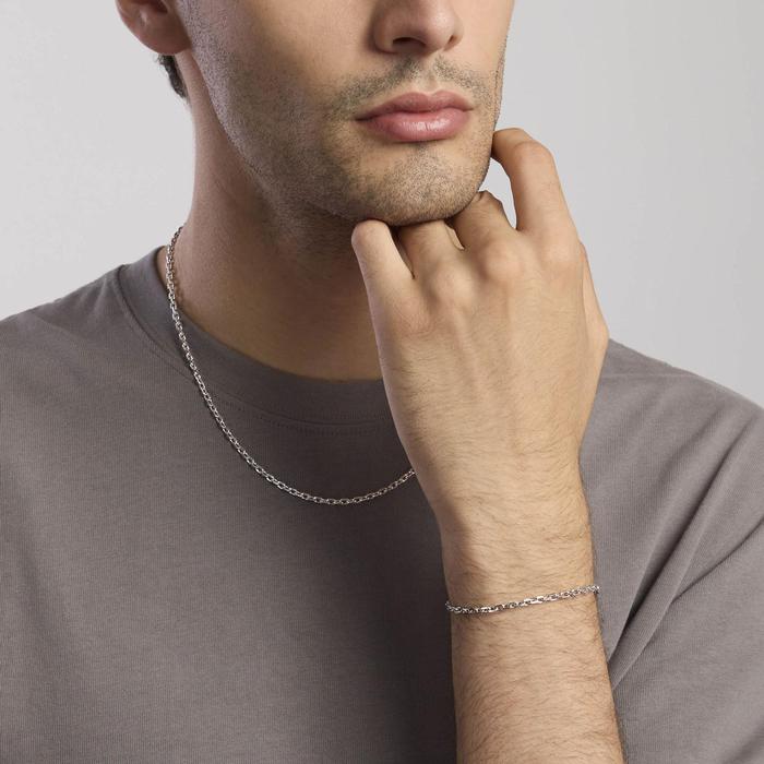Bracelet en argent EVERY DAY avec chaîne forçat