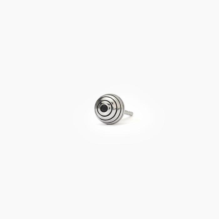 Silver earring with black zirconia MONOMANIA